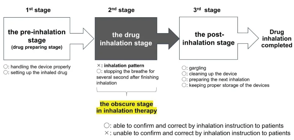 Visualization of the obscure inhalation stage in inhalation therapy